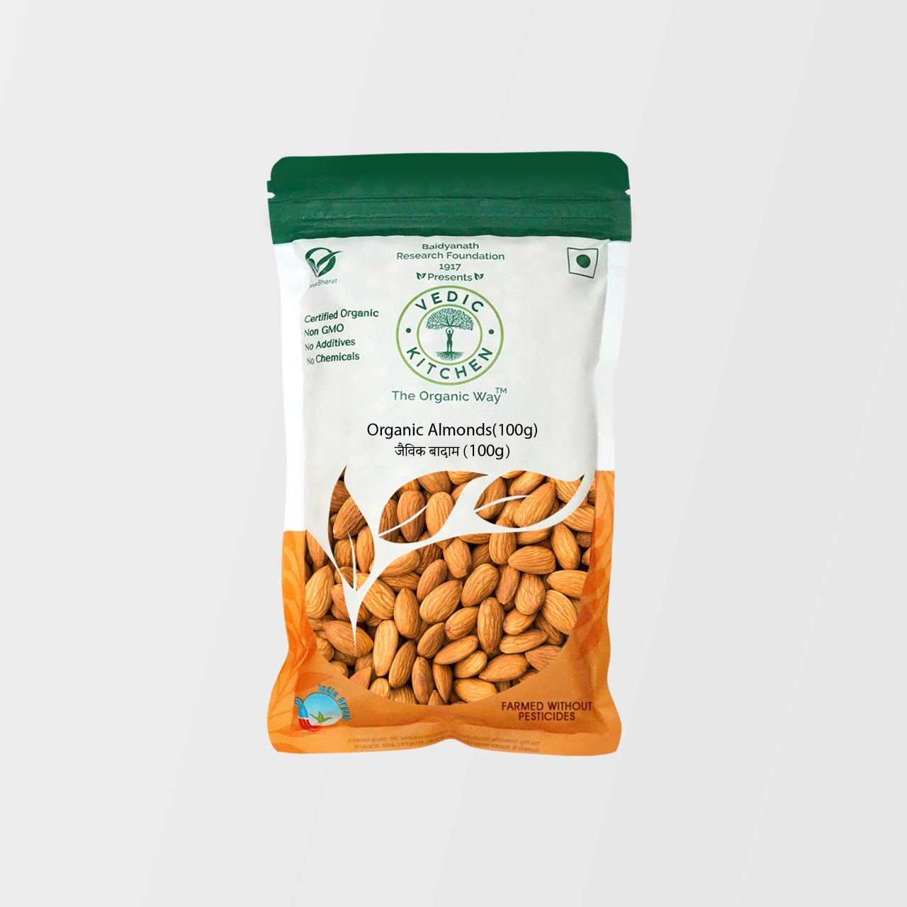 Organic Almonds (100g) - Nutrient Powerhouse for Snacking & Baking